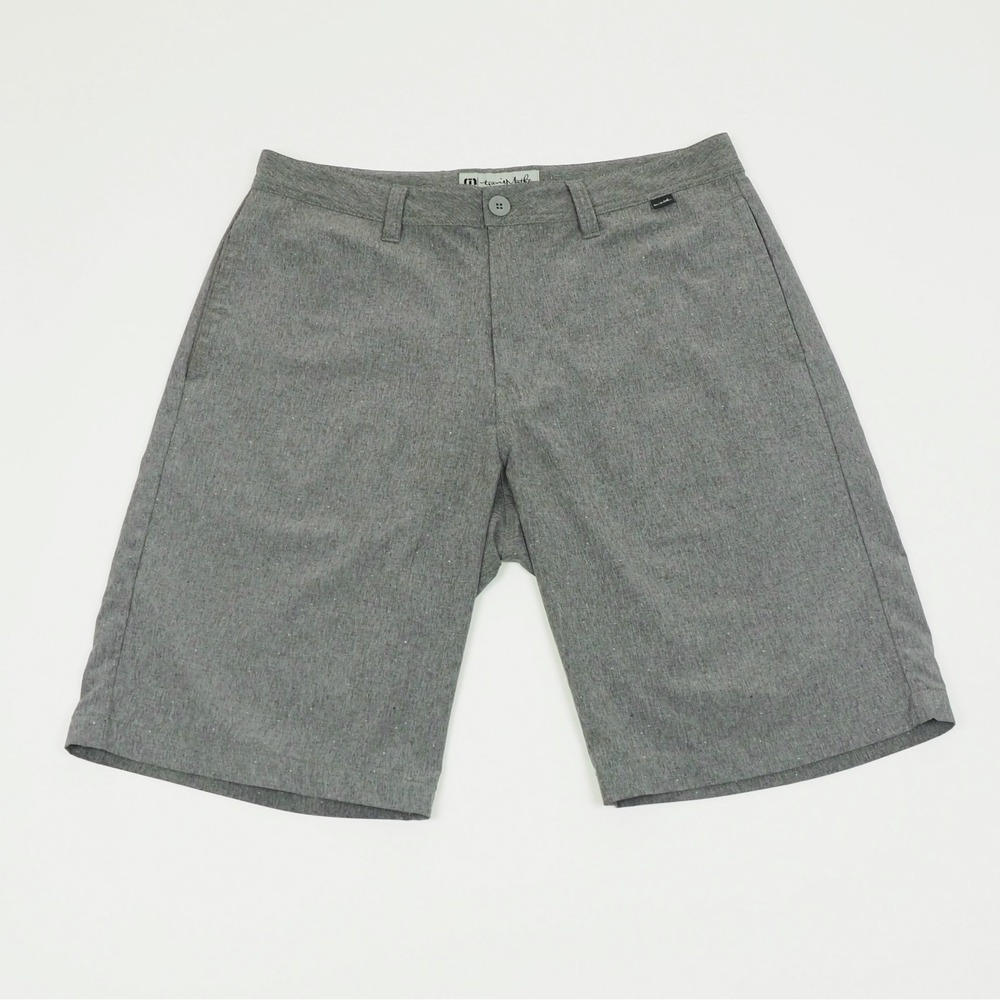 Travis Mathew Golf Chino Shorts Mens 32 Heather Gray Speckles Flat Performance